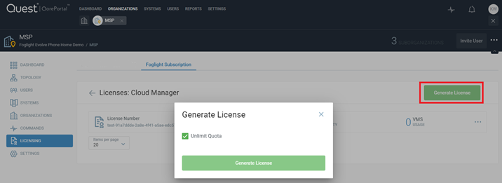 Generate license